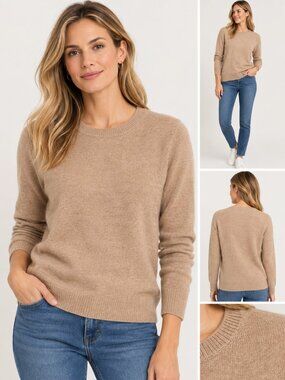 100% cashmere Quince Women’s Crewneck Sweater in Beige